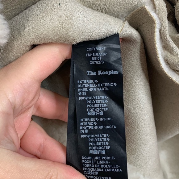 The Kooples Ivory Faux Fur Sherling Button Coat L - Picture 8 of 8